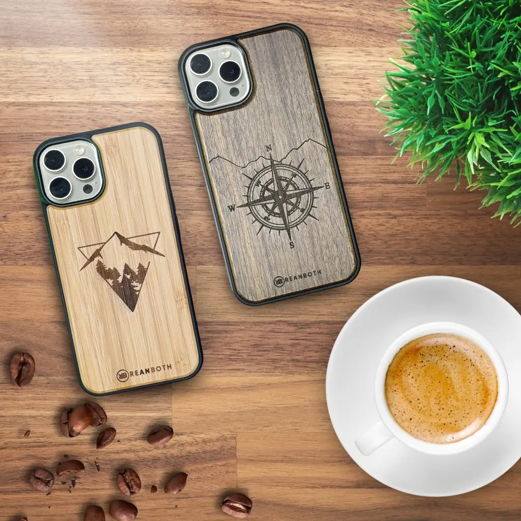 Gravírozott fa telefontok