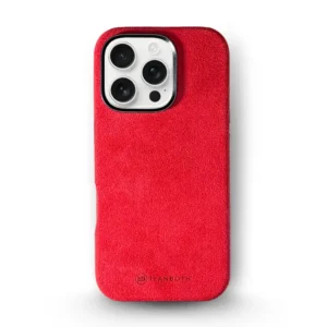 iPhone 16 Pro - Alcantara telefontok-Goya Red